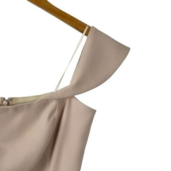 Jay Godfrey Downie Gown Midi Dress Nude Pink Off Shoulder Stretch Size 2 - Picture 4 of 16